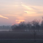 March sunrise at the farmhouse